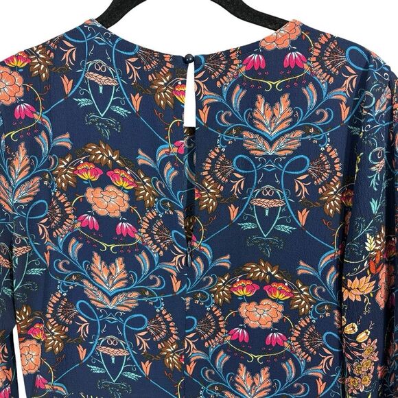 Lulu's I. Madeline Garden Splendor Navy Floral‎ Midi Boho Career Dress Size S - Picture 6 of 9